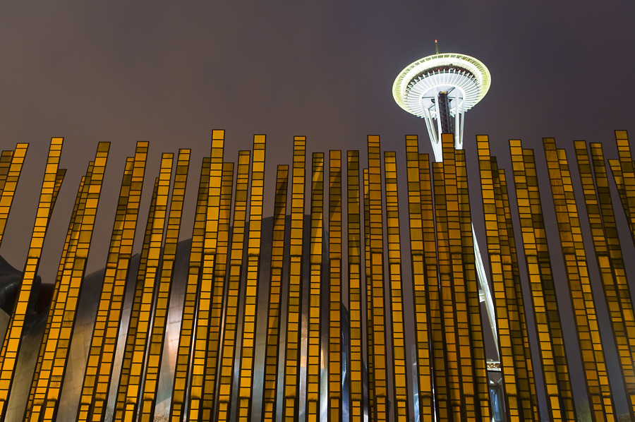 Night Comes to Seattle Center